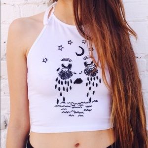 Brandy Melville Sachi Moon Tears Halter Top